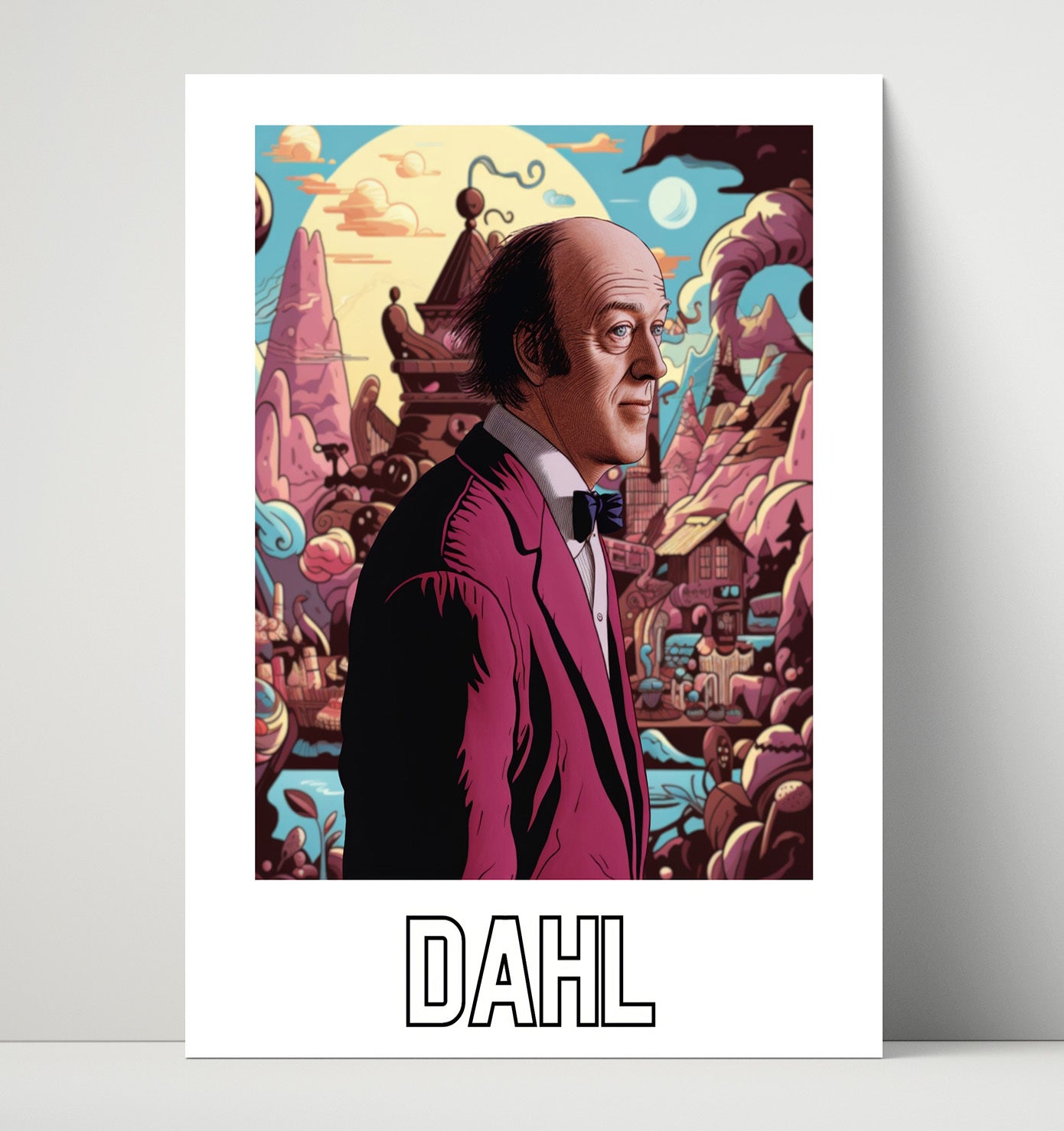Roald Dahl 16x20 Unframed Print wall art print – Author Portraits decor