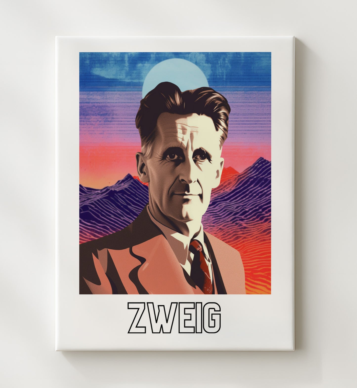 Stefan Zweig 20x24 Canvas wall art print – Author Portraits decor