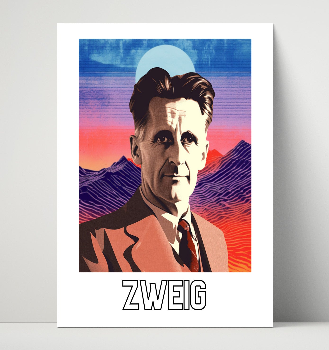 Stefan Zweig 16x20 Unframed Print wall art print – Author Portraits decor