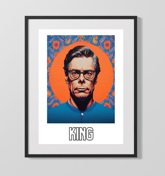 Stephen King literary wall art print for library and reading room decor