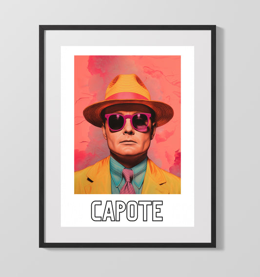 Truman Capote literary wall art print for library and reading room decor