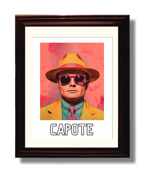 Truman Capote 8x10 Black Matted Beveled Frame wall art print – Author Portraits decor