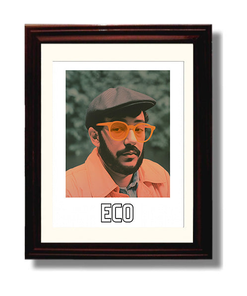 Umberto Eco 8x10 Black Matted Beveled Frame wall art print – Author Portraits decor