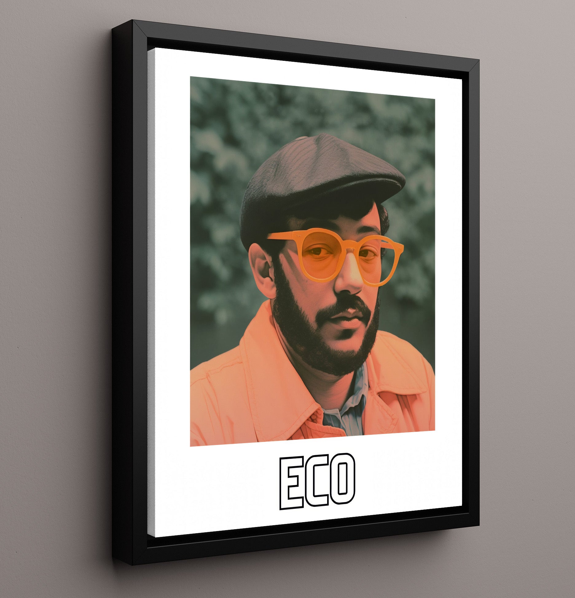 Umberto Eco 16x20 Framed Canvas wall art print – Author Portraits decor