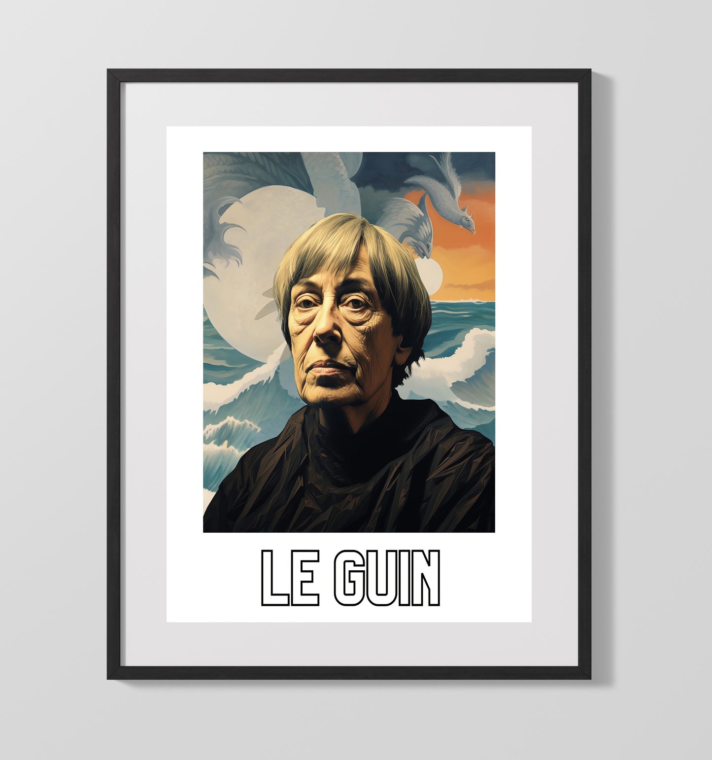 Ursula K Le Guin 16x20 Gallery Frame wall art print – Author Portraits decor