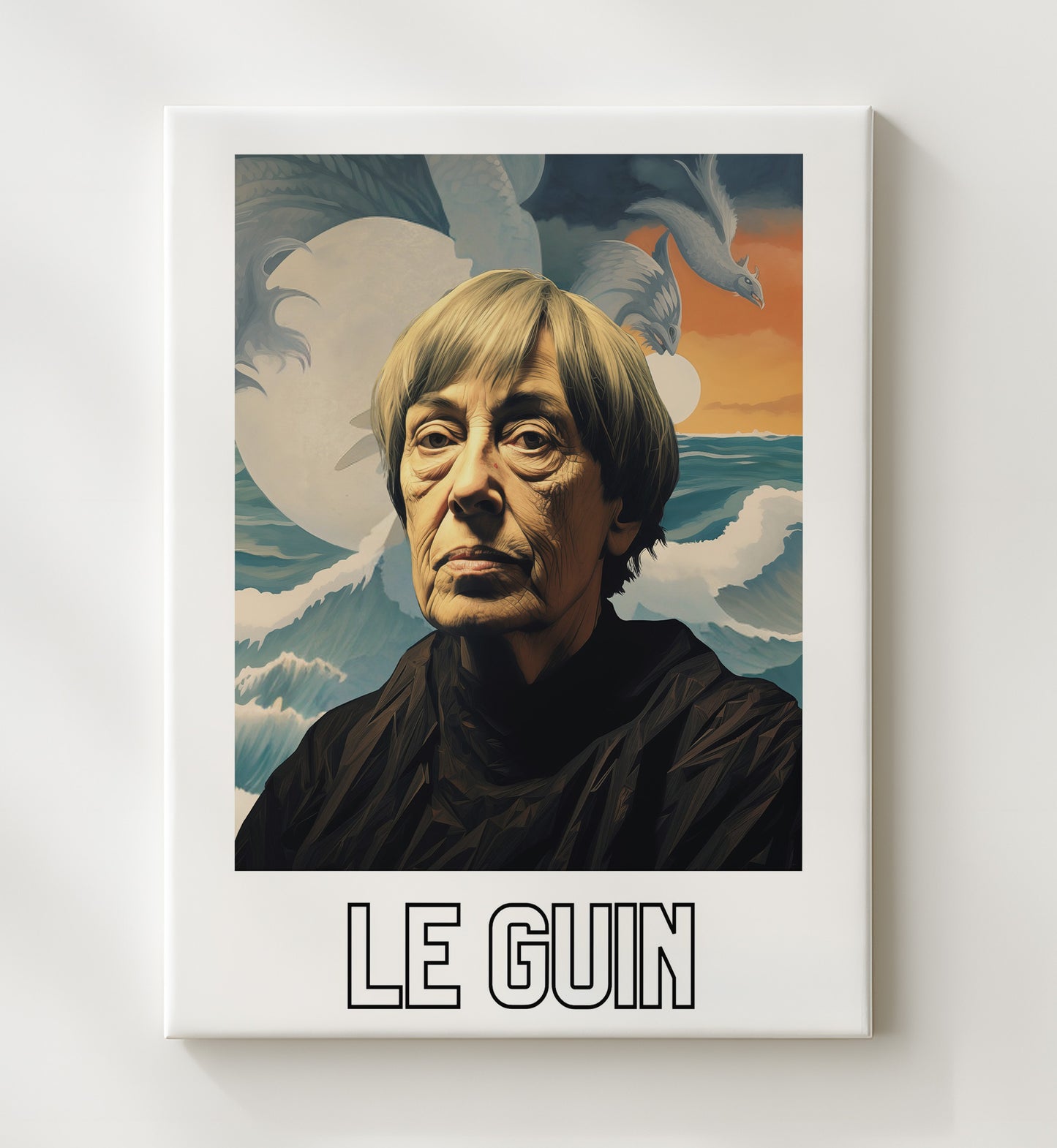 Ursula K Le Guin 20x24 Canvas wall art print – Author Portraits decor