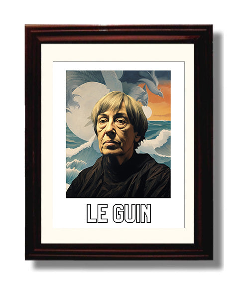 Ursula K Le Guin 8x10 Black Matted Beveled Frame wall art print – Author Portraits decor
