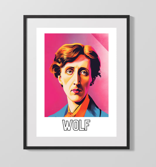 Virginia Woolf literary wall art print for library and reading room decor