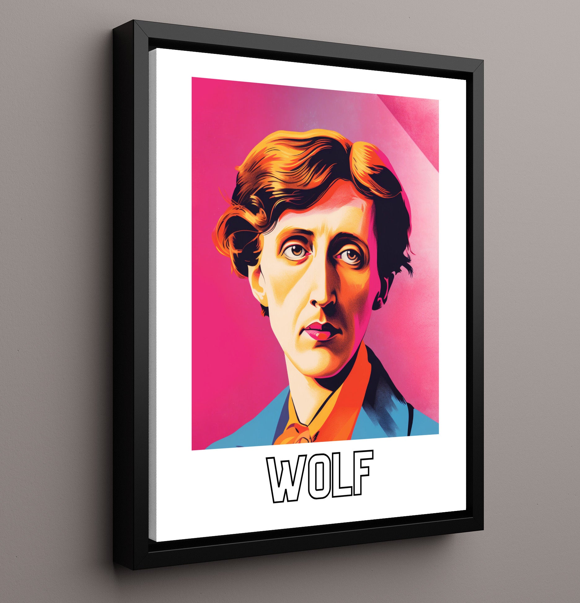 Virginia Woolf 16x20 Framed Canvas wall art print – Author Portraits decor