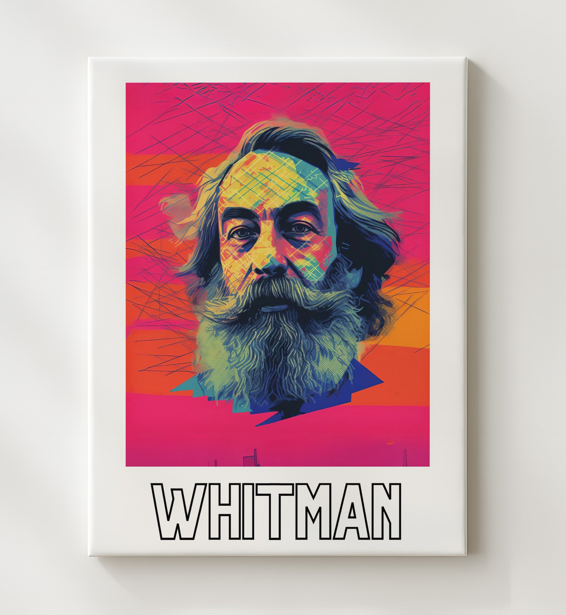 Walt Whitman 20x24 Canvas wall art print – Author Portraits decor