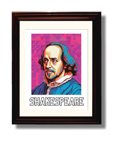 William Shakespeare 8x10 Black Matted Beveled Frame wall art print – Author Portraits decor