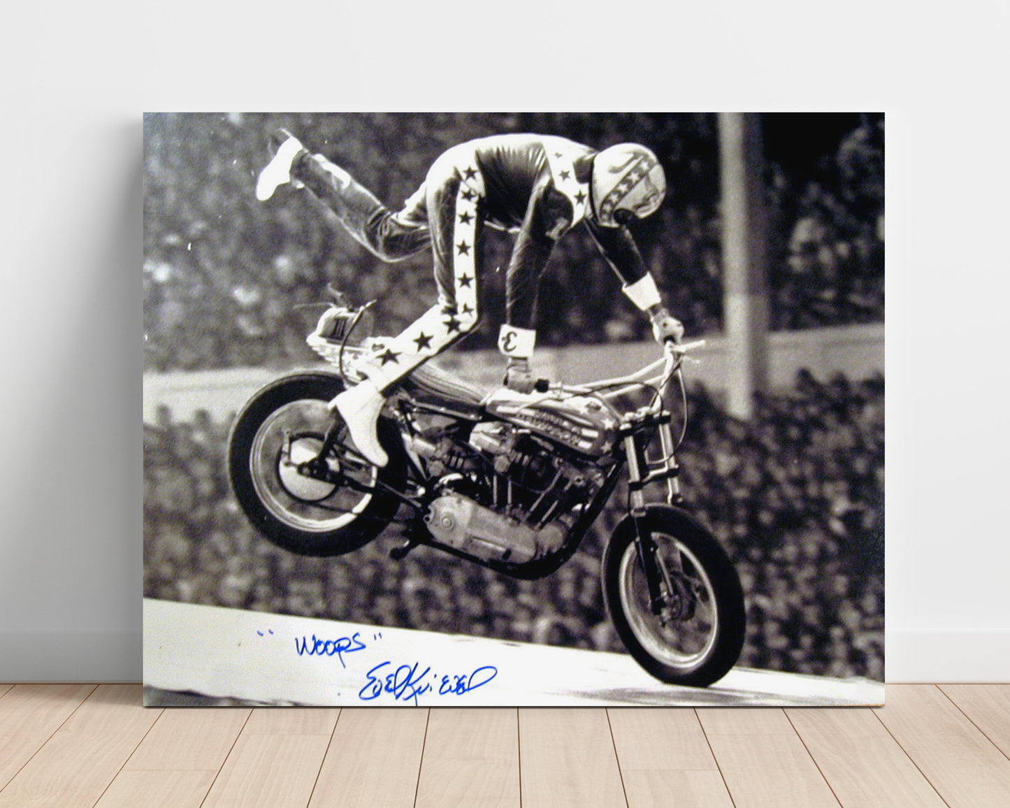 Autograph Print - Evel Knievel - Woops Stunt