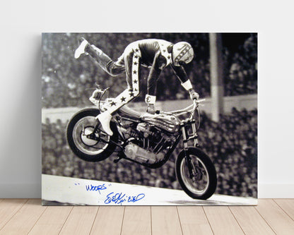 Autograph Print - Evel Knievel - Woops Stunt