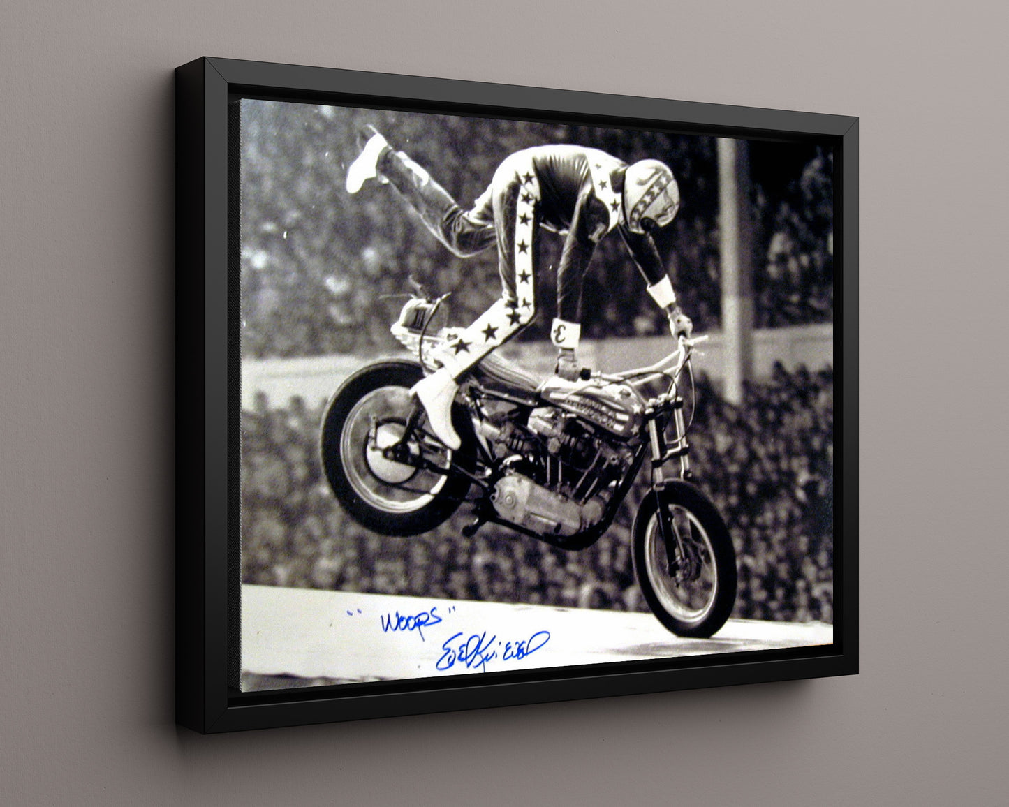 Autograph Print - Evel Knievel - Woops Stunt