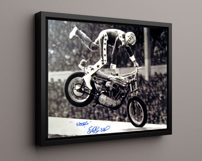 Autograph Print - Evel Knievel - Woops Stunt