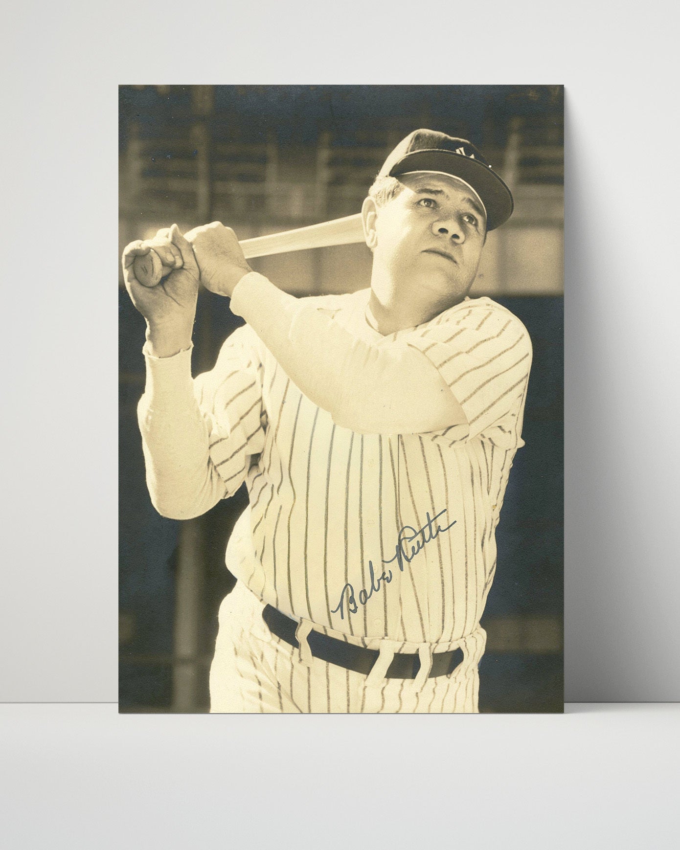 Babe Ruth Autograph Poster - Boston Dugout Pose - Before the Curse