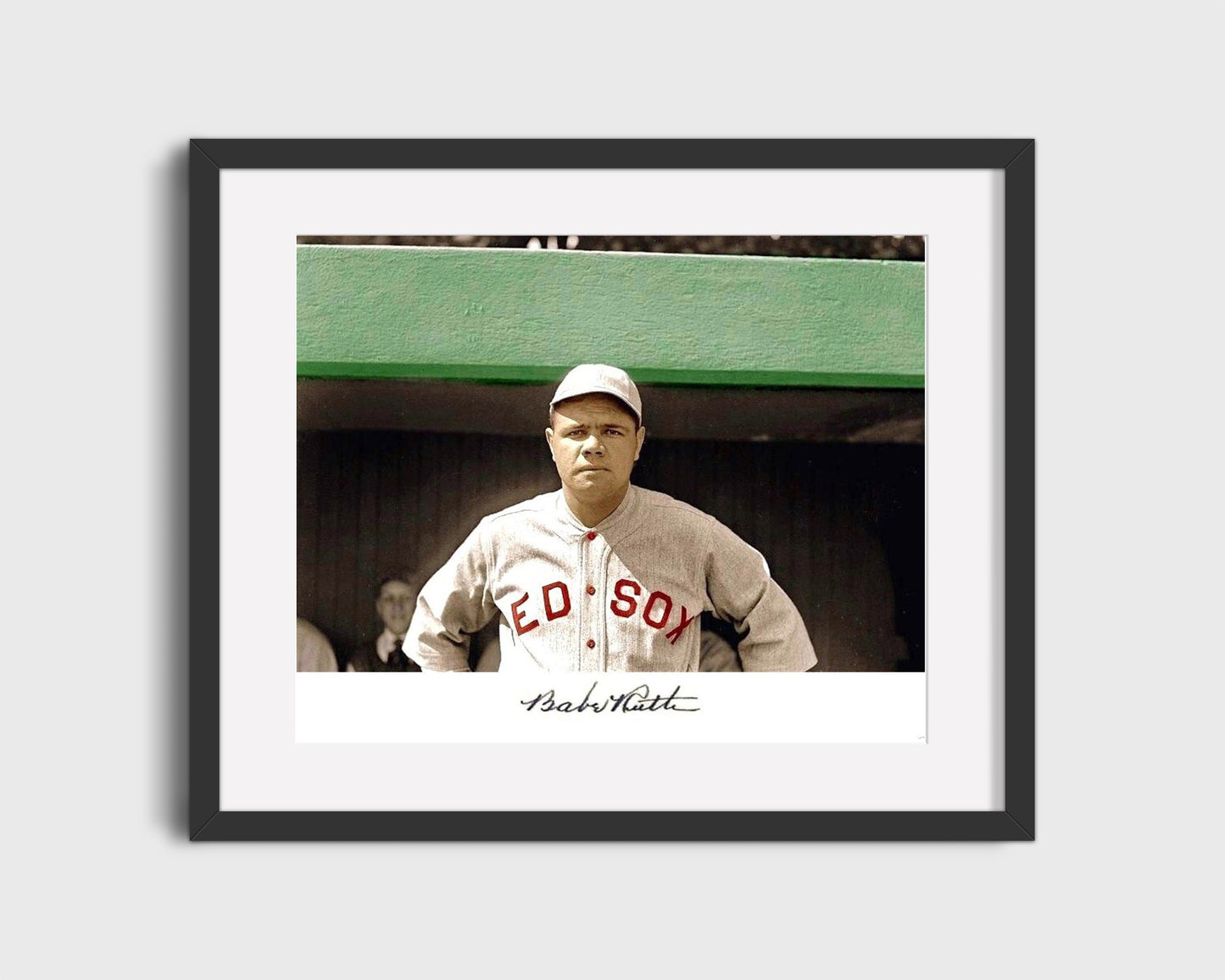 Babe Ruth Autograph Print - Boston Dugout Pose - Before the Curse