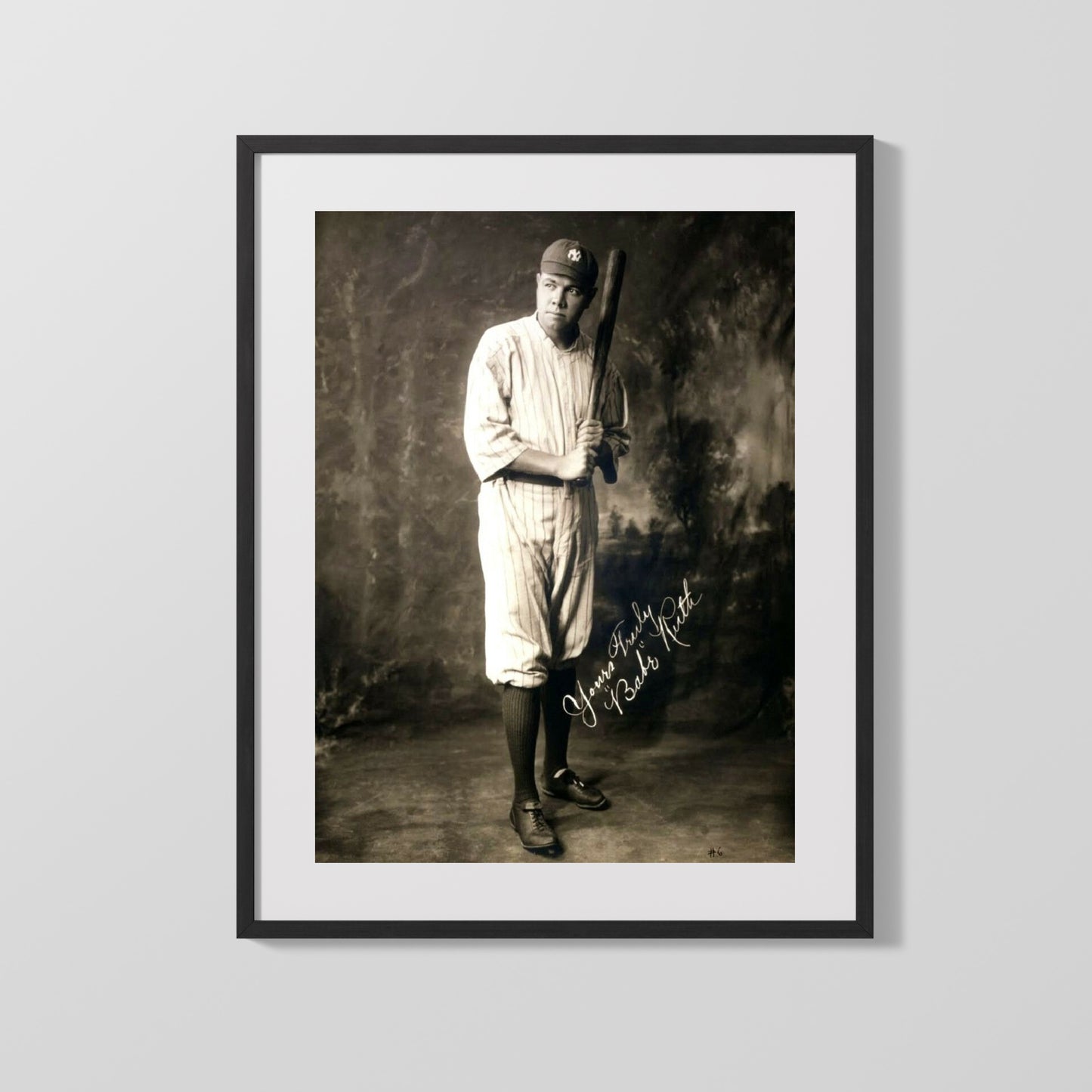 Babe Ruth Autograph Print - Classic Portrait - Sultan of Swat