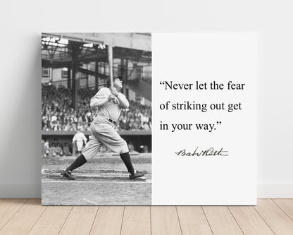 Babe Ruth & Ted Williams Autograph Poster - Legends H&shake - Iconic Meeting