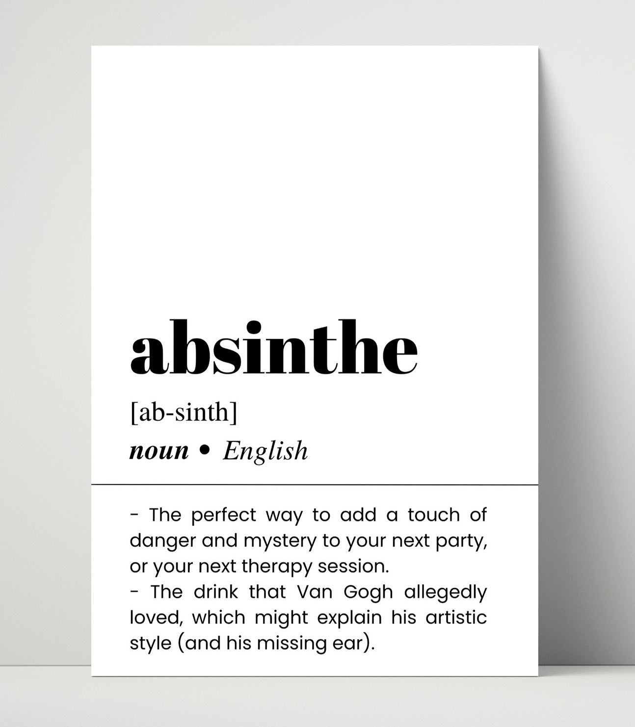 Absinthe - Green Fairy - Unframed Print bar dictionary wall art
