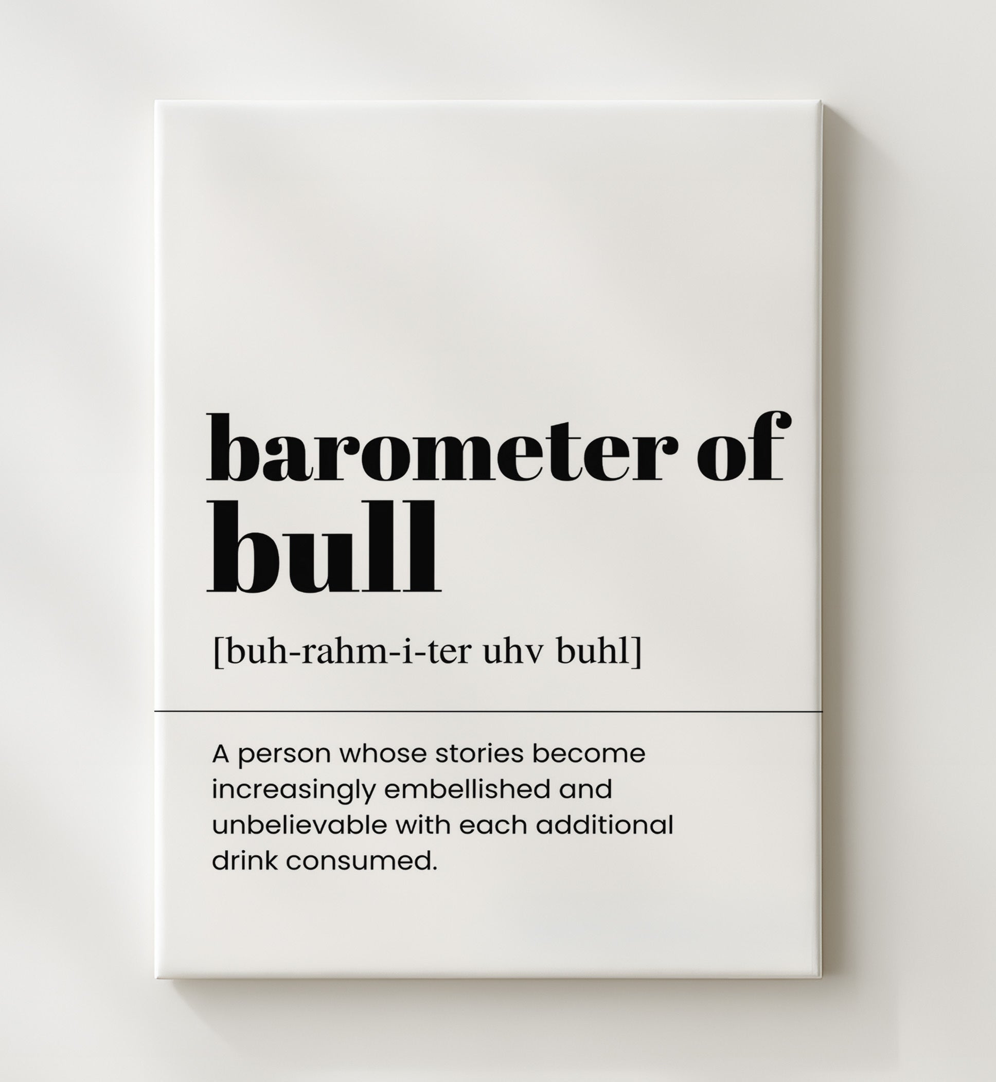 Barometer of Bull - Tall Tales - Canvas bar dictionary wall art