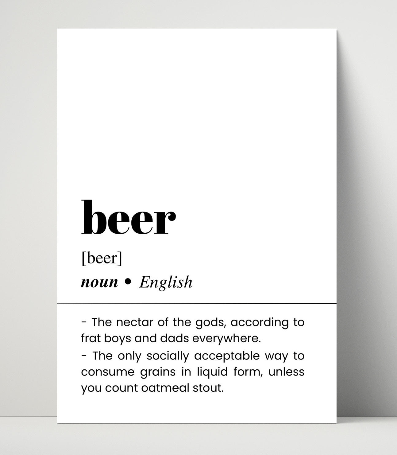 Beer - Nectar of the Gods - Unframed Print bar dictionary wall art