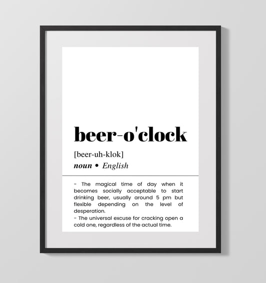 Beer O'Clock - Happy Hour - 16x20 Gallery Frame