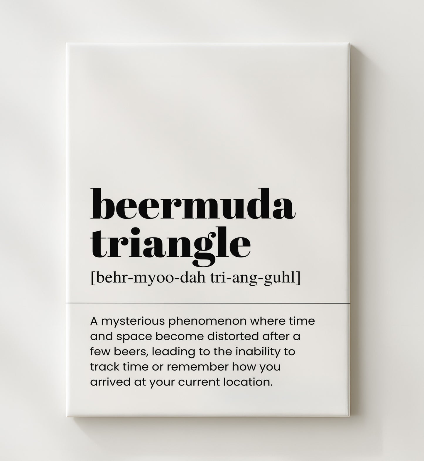 Beermuda Triangle - Lost After a Few Beers - Canvas bar dictionary wall art