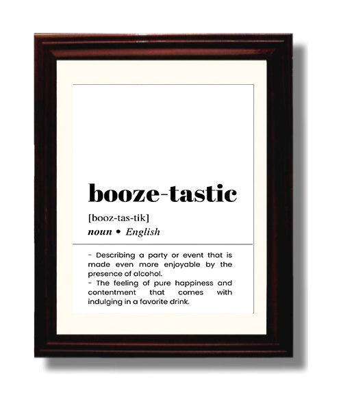 Booze-Tastic - Party Vibes - Beveled Frame bar dictionary wall art