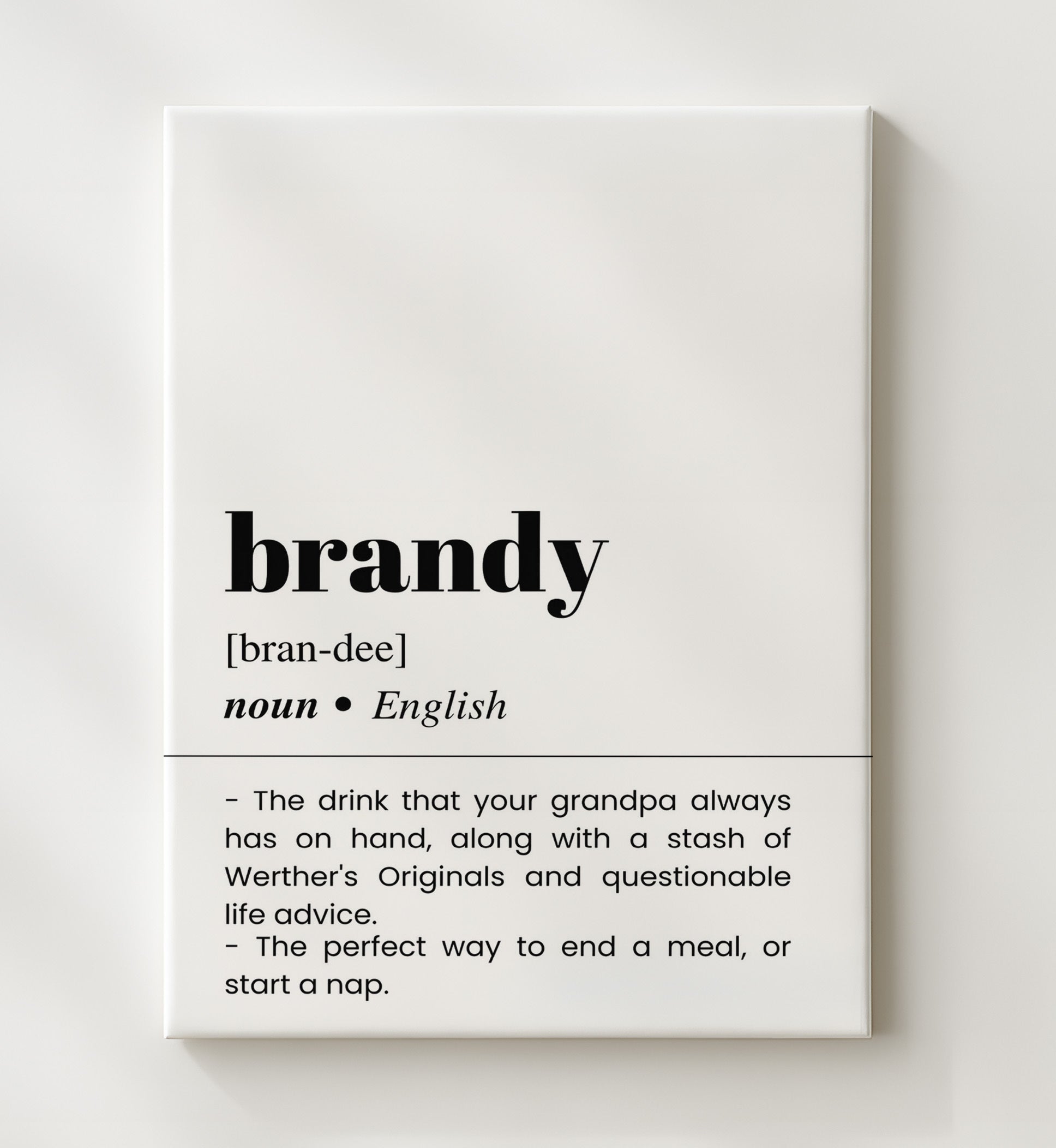 Brandy - After-Dinner Classic - Canvas bar dictionary wall art