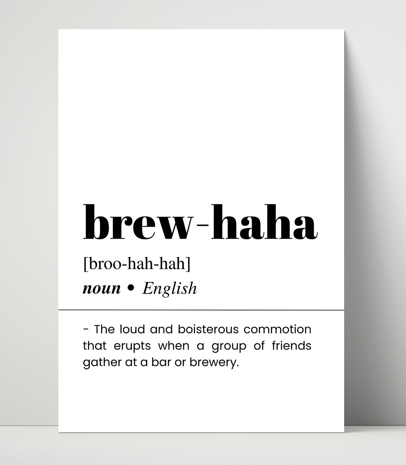 Brew-Haha - Loud Brewery Commotion - Unframed Print bar dictionary wall art