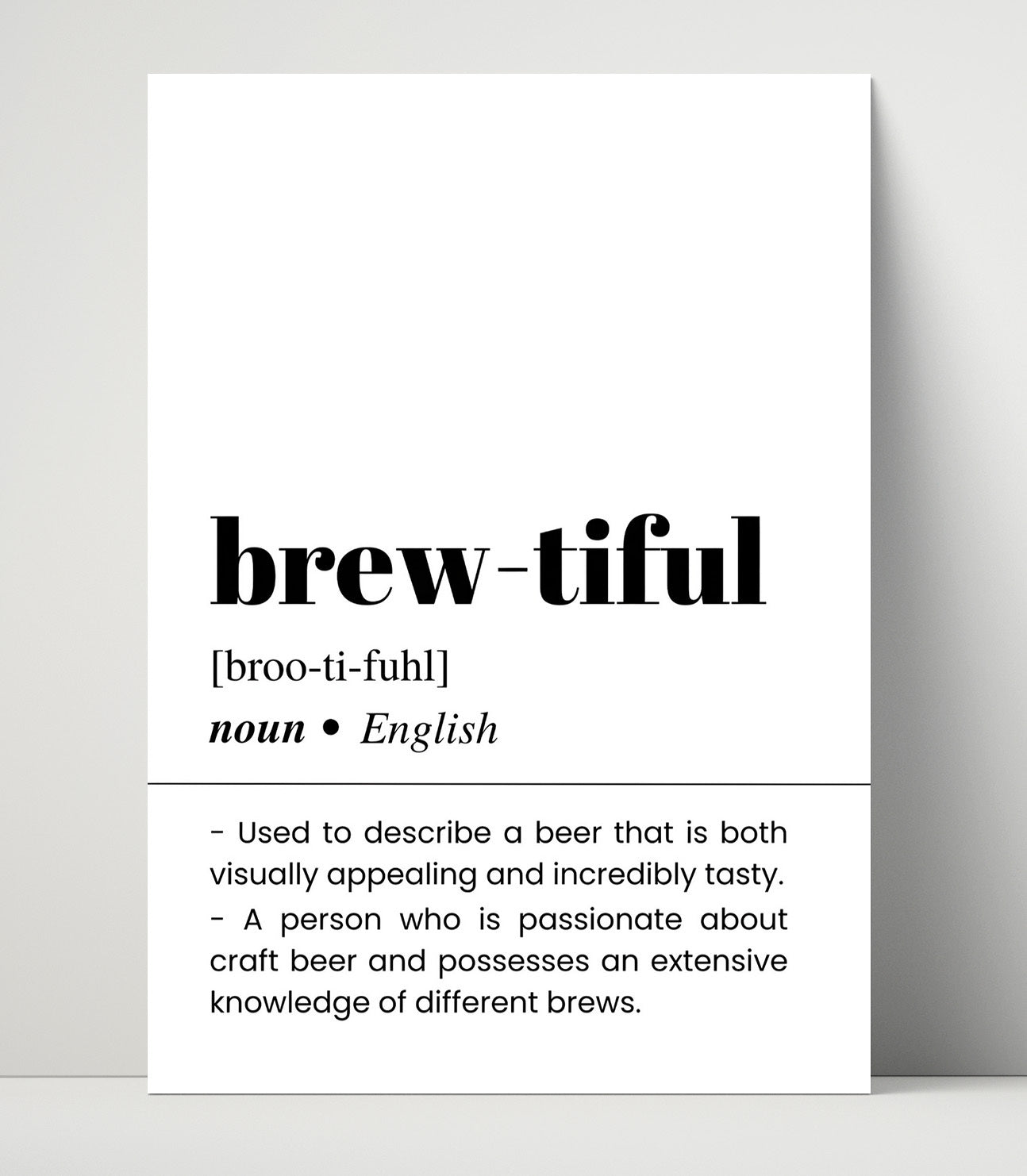 Brew-Tiful - Craft Beer Beauty - Unframed Print bar dictionary wall art