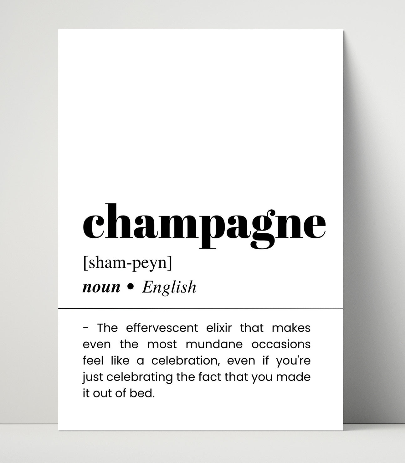 Champagne - Everyday Celebration - Unframed Print bar dictionary wall art