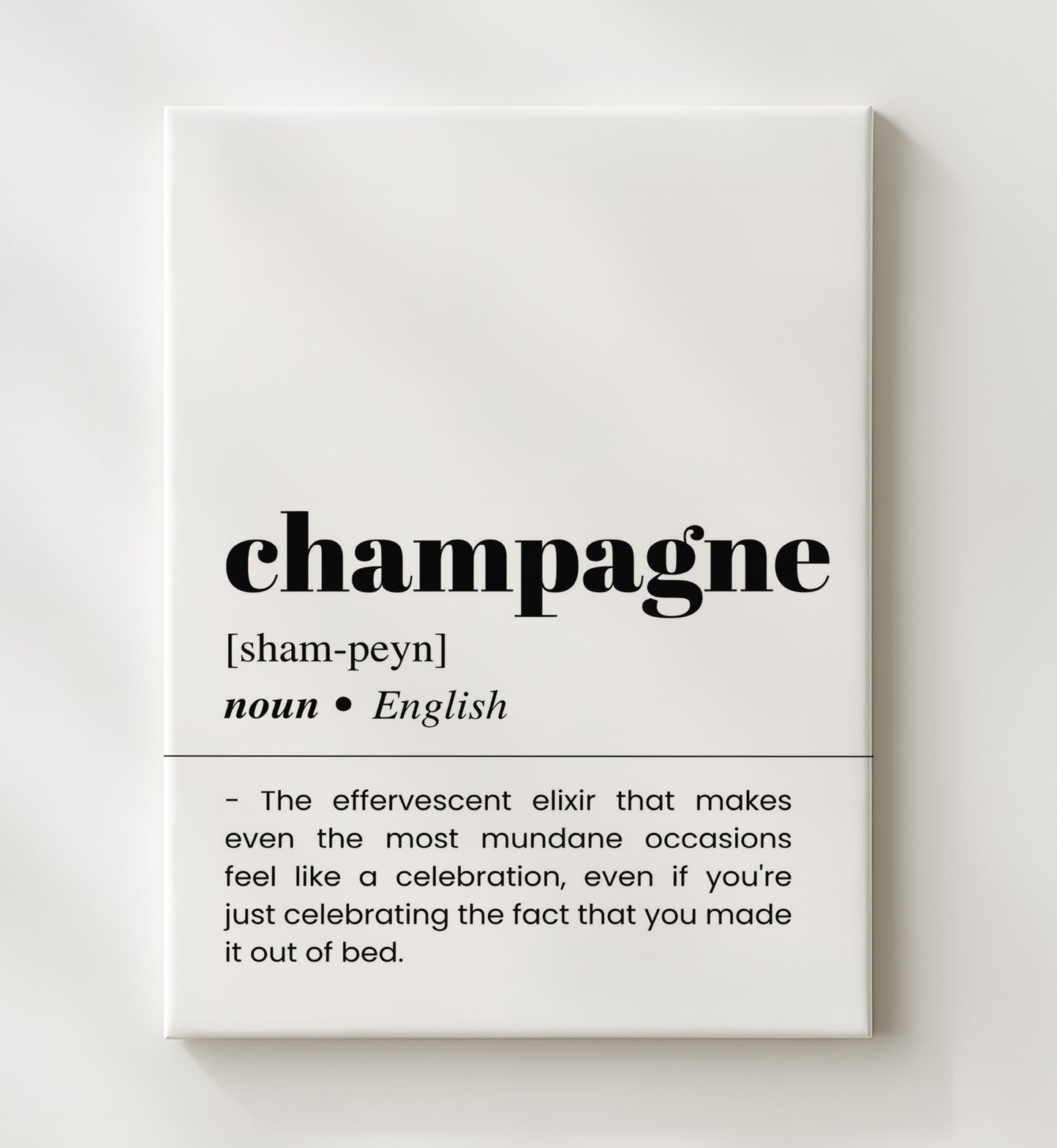 Champagne - Everyday Celebration - Canvas bar dictionary wall art