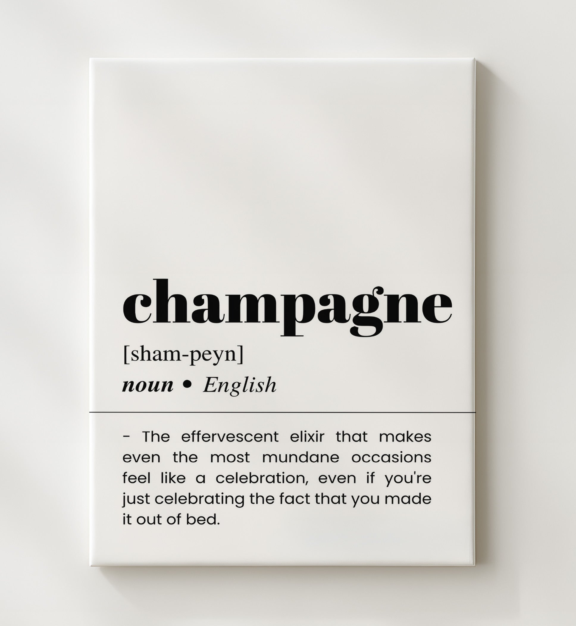Champagne - Everyday Celebration - Canvas bar dictionary wall art
