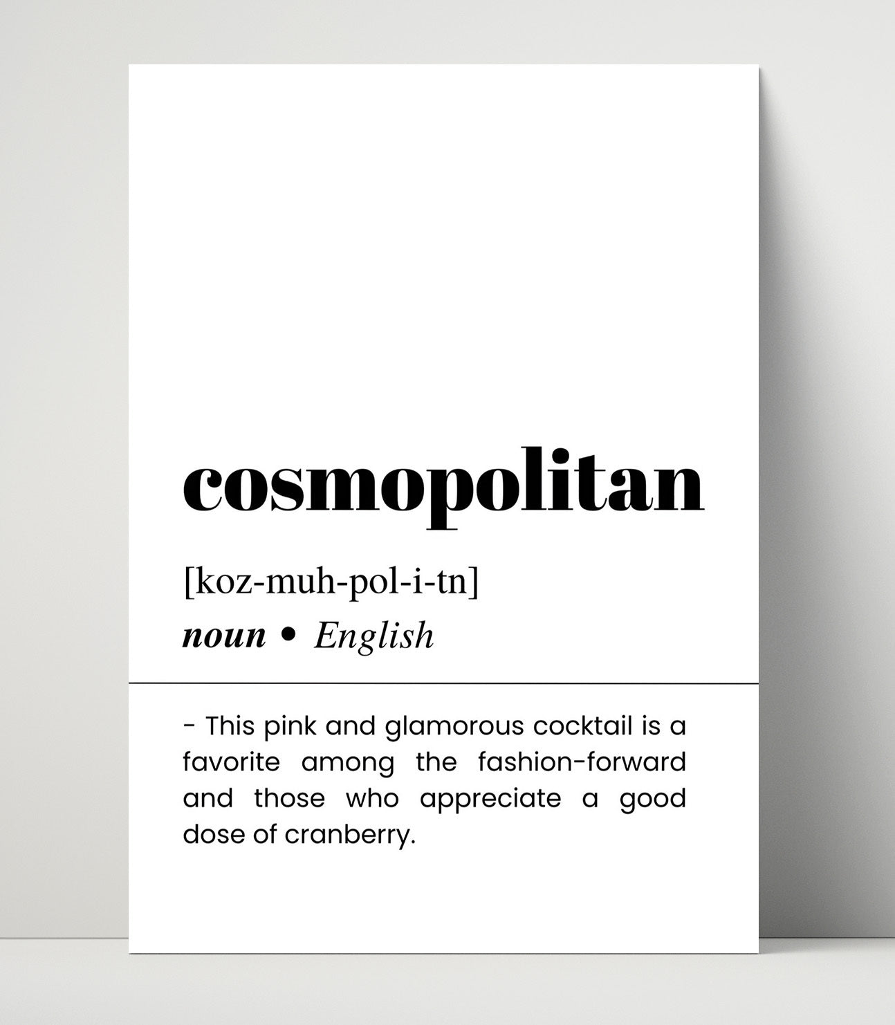Cosmopolitan - Fashionable Favorite - Unframed Print bar dictionary wall art