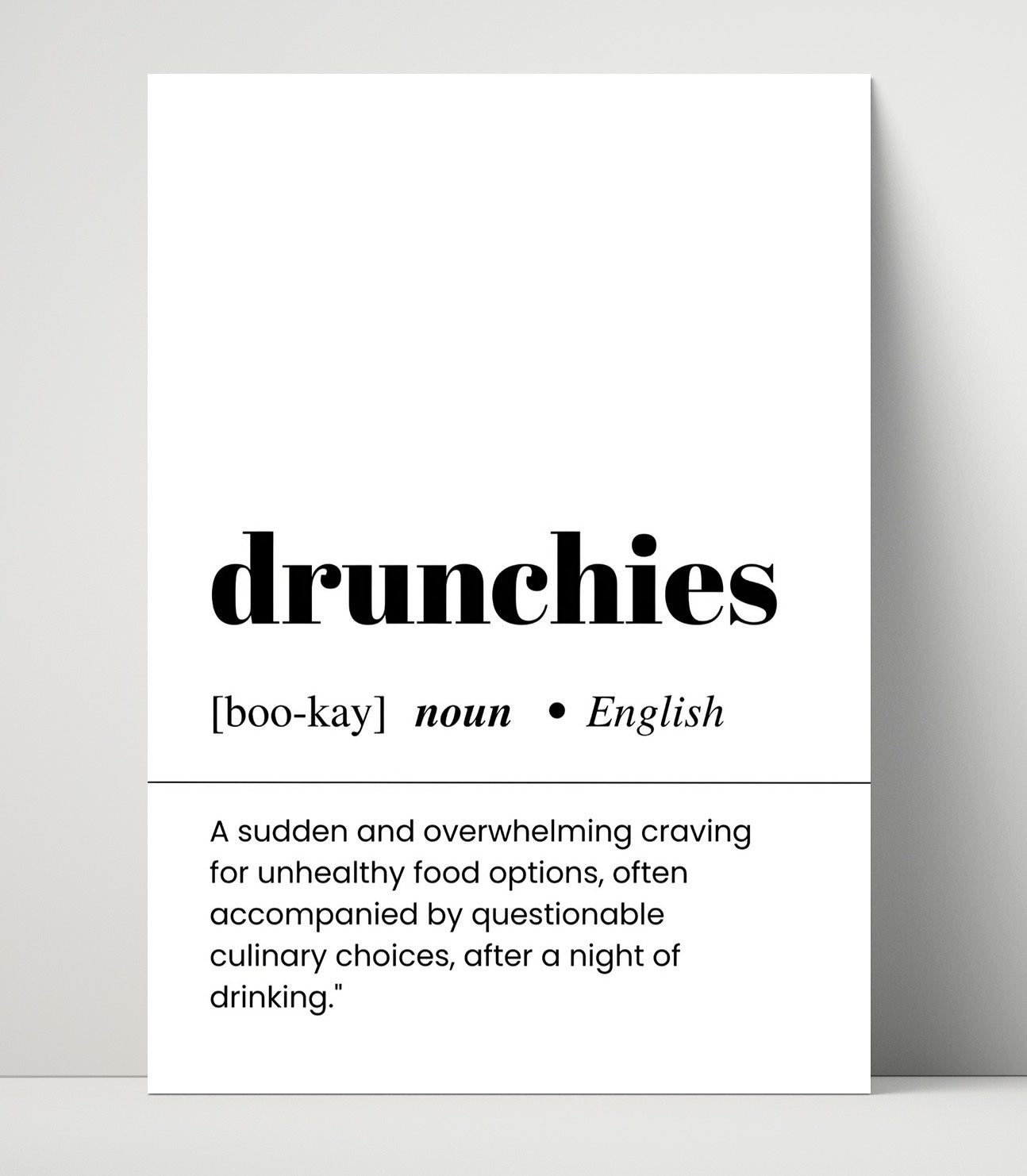Drunchies - Late-Night Cravings - Unframed Print bar dictionary wall art