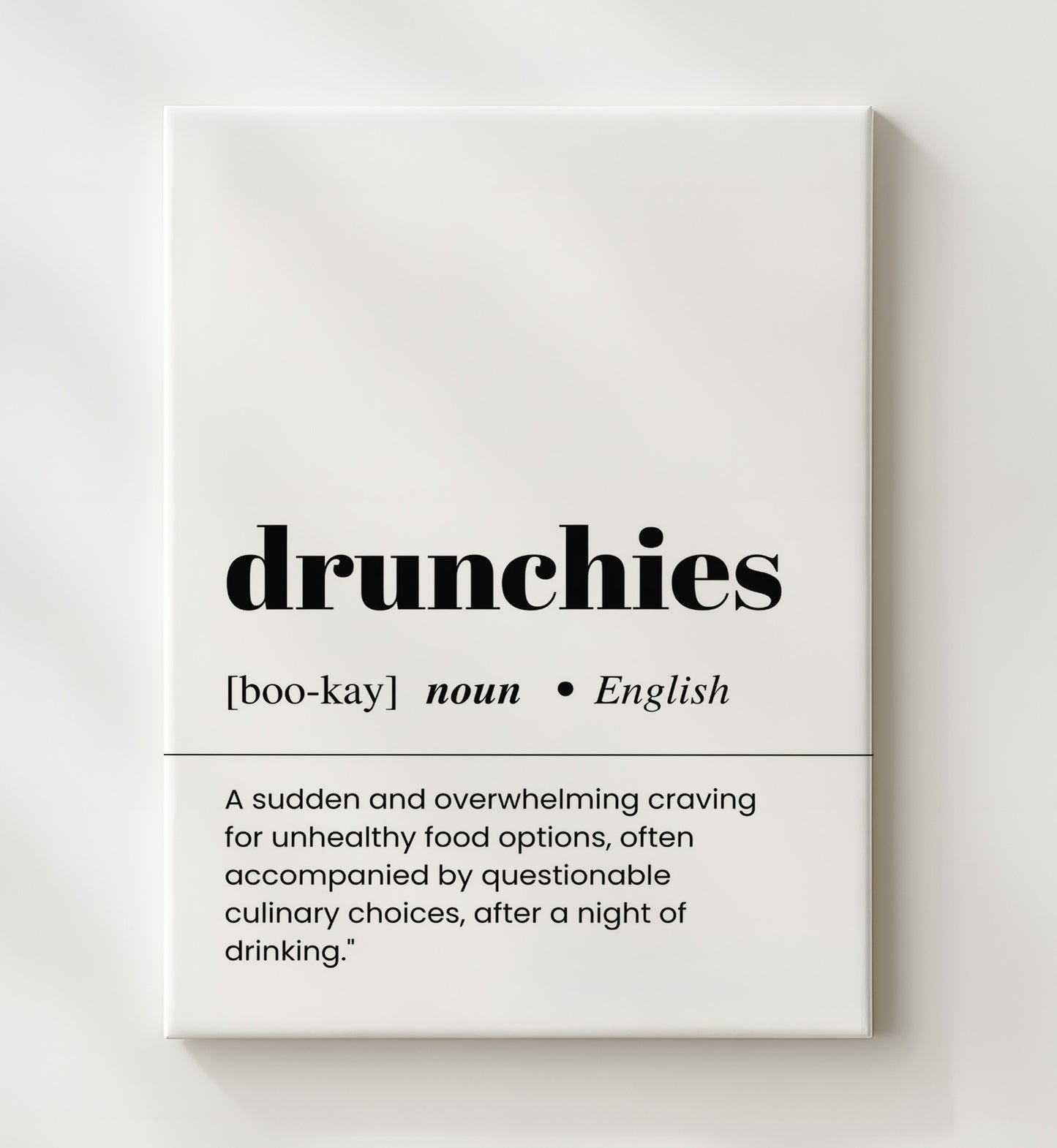 Drunchies - Late-Night Cravings - Canvas bar dictionary wall art