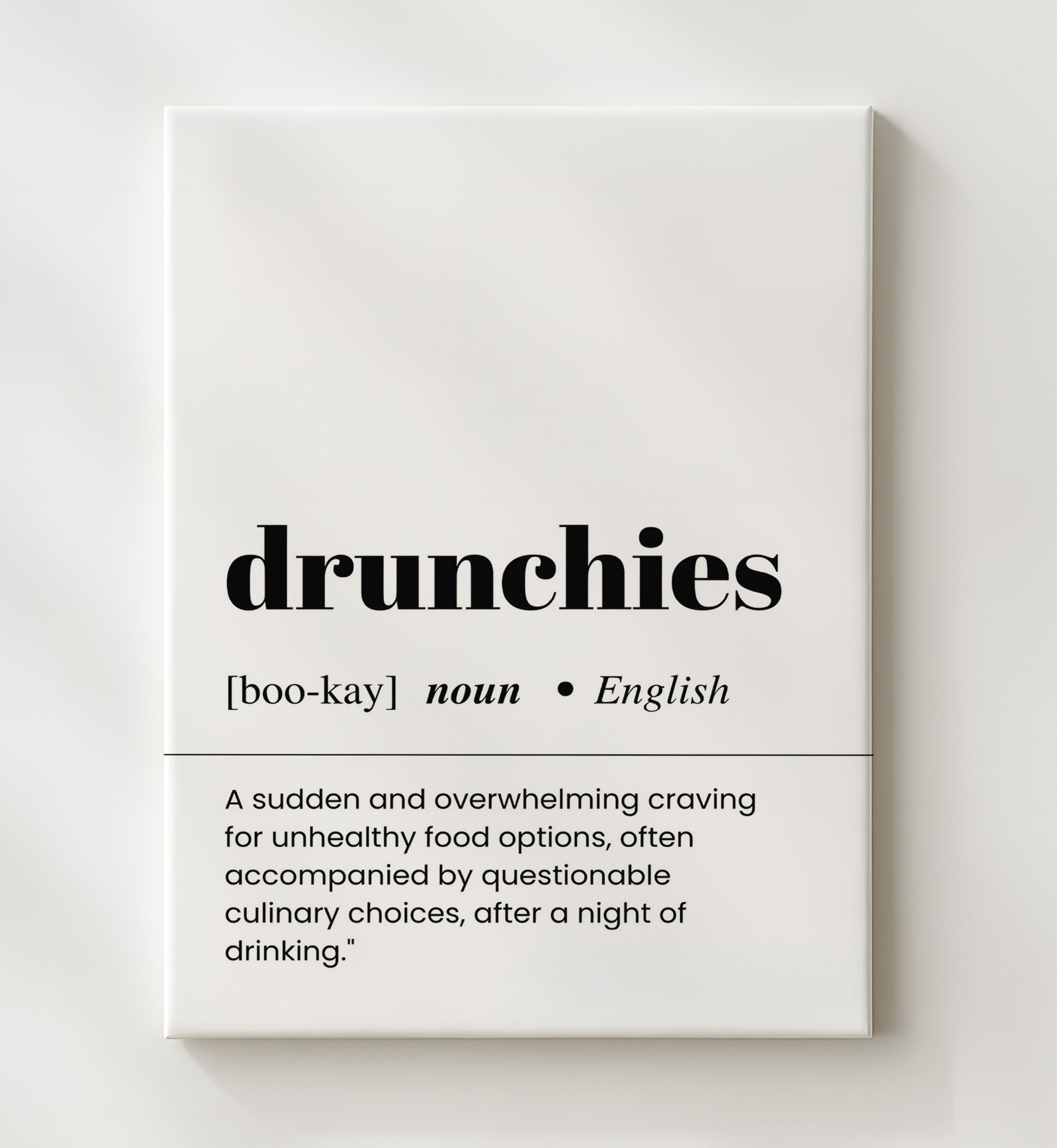 Drunchies - Late-Night Cravings - Canvas bar dictionary wall art
