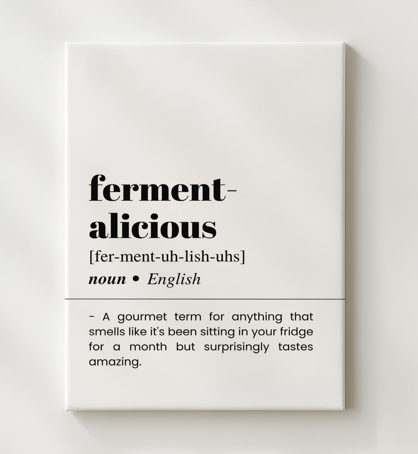 Ferment-Alicious - Gourmet Fermentation - Canvas bar dictionary wall art