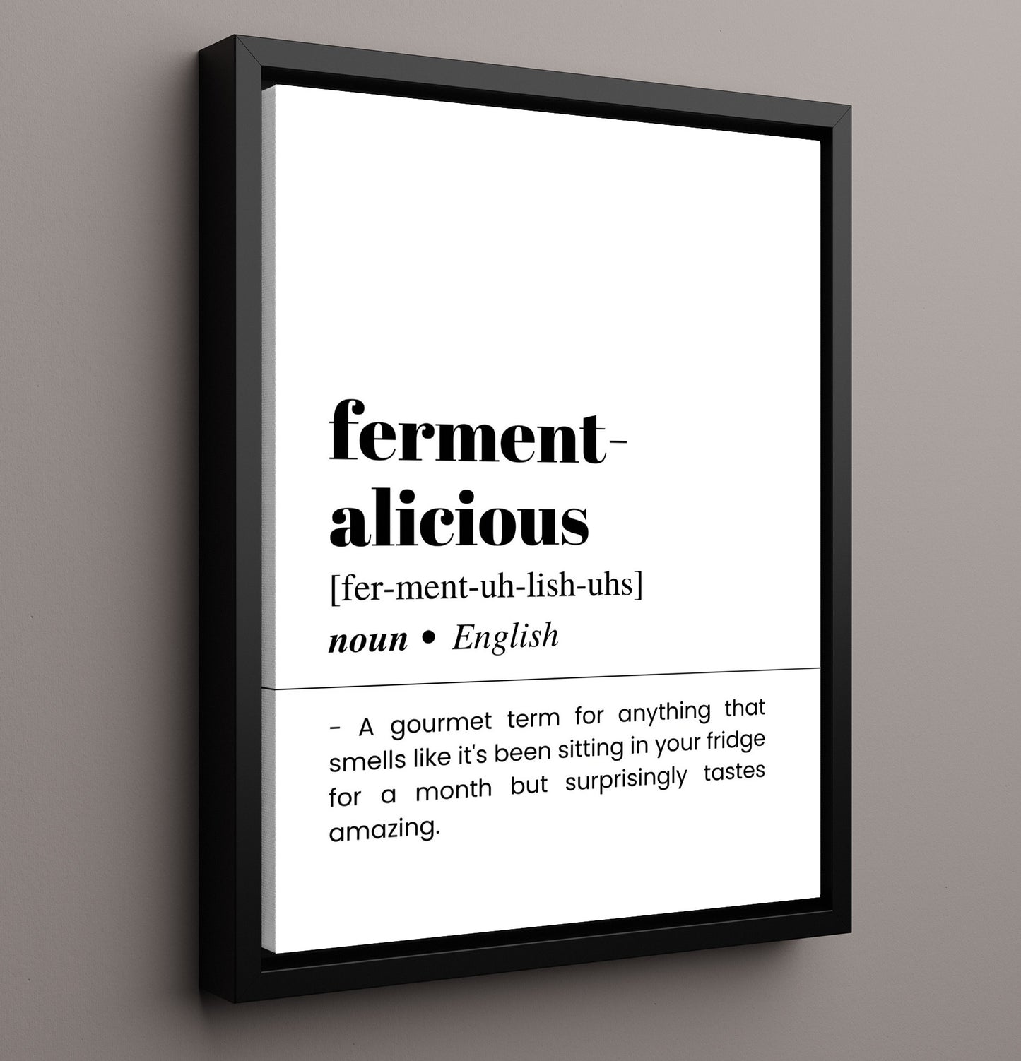 Ferment-Alicious - Gourmet Fermentation - Framed Canvas bar dictionary wall art