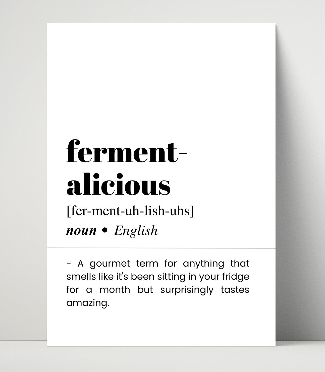 Ferment-Alicious - Gourmet Fermentation - Unframed Print bar dictionary wall art