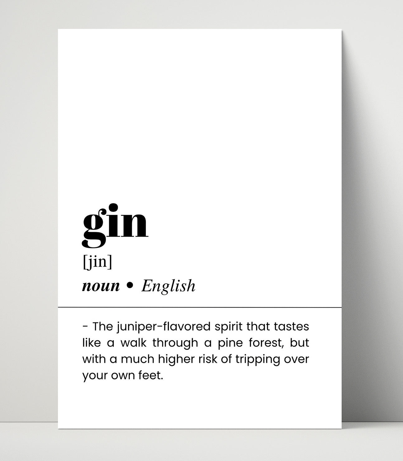 Gin - Juniper Botanical Spirit - Unframed Print bar dictionary wall art