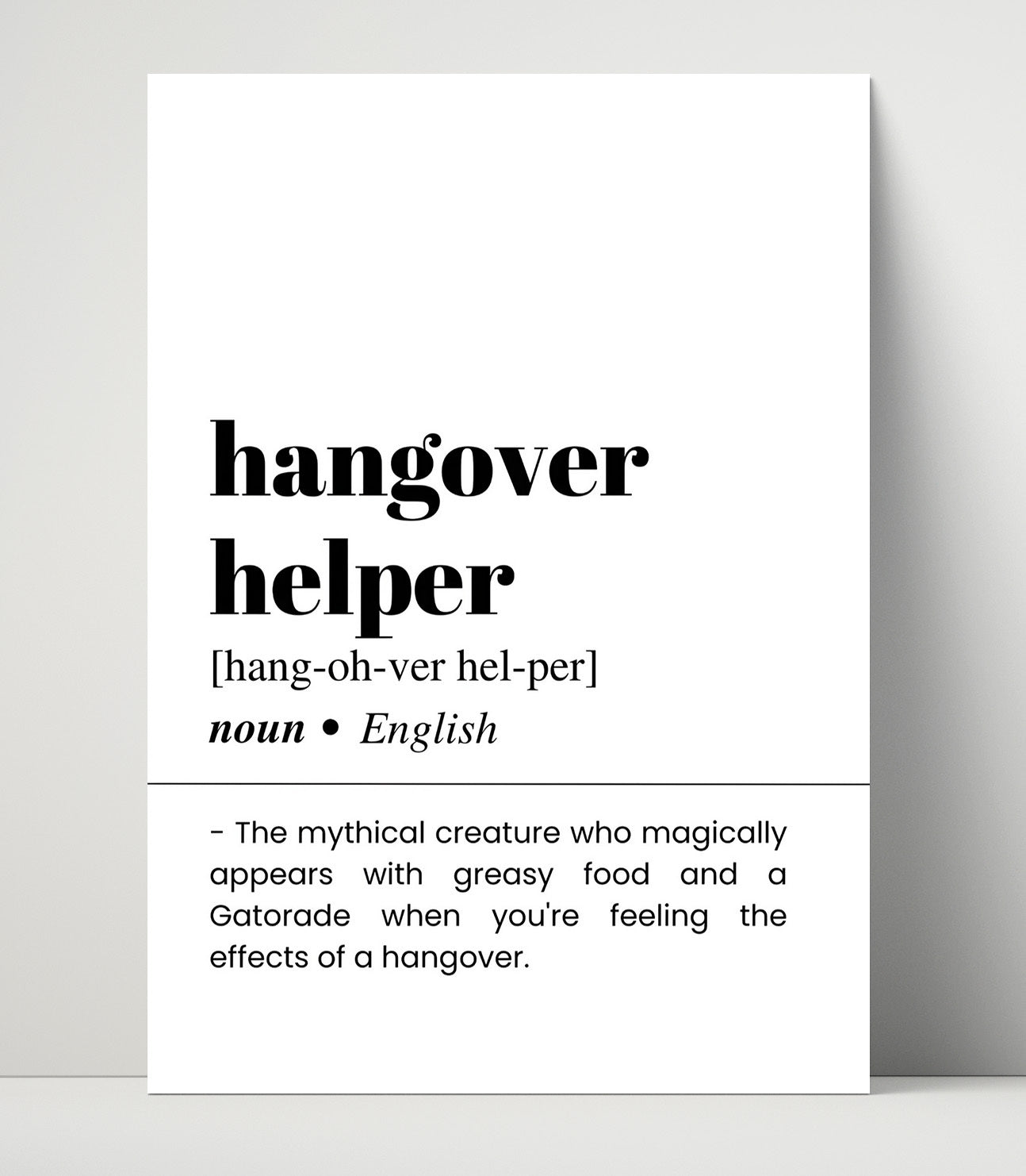 Hangover Helper - Morning Rescue - Unframed Print bar dictionary wall art