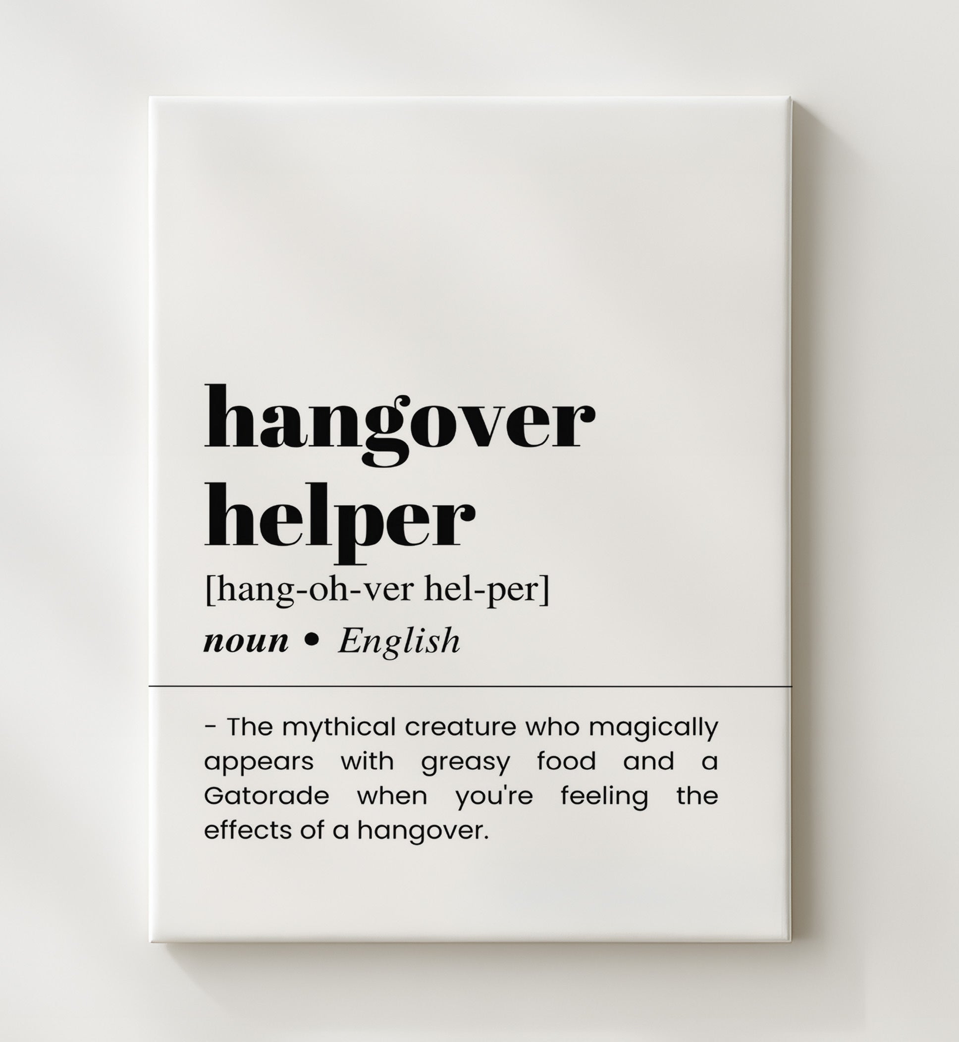 Hangover Helper - Morning Rescue - Canvas bar dictionary wall art