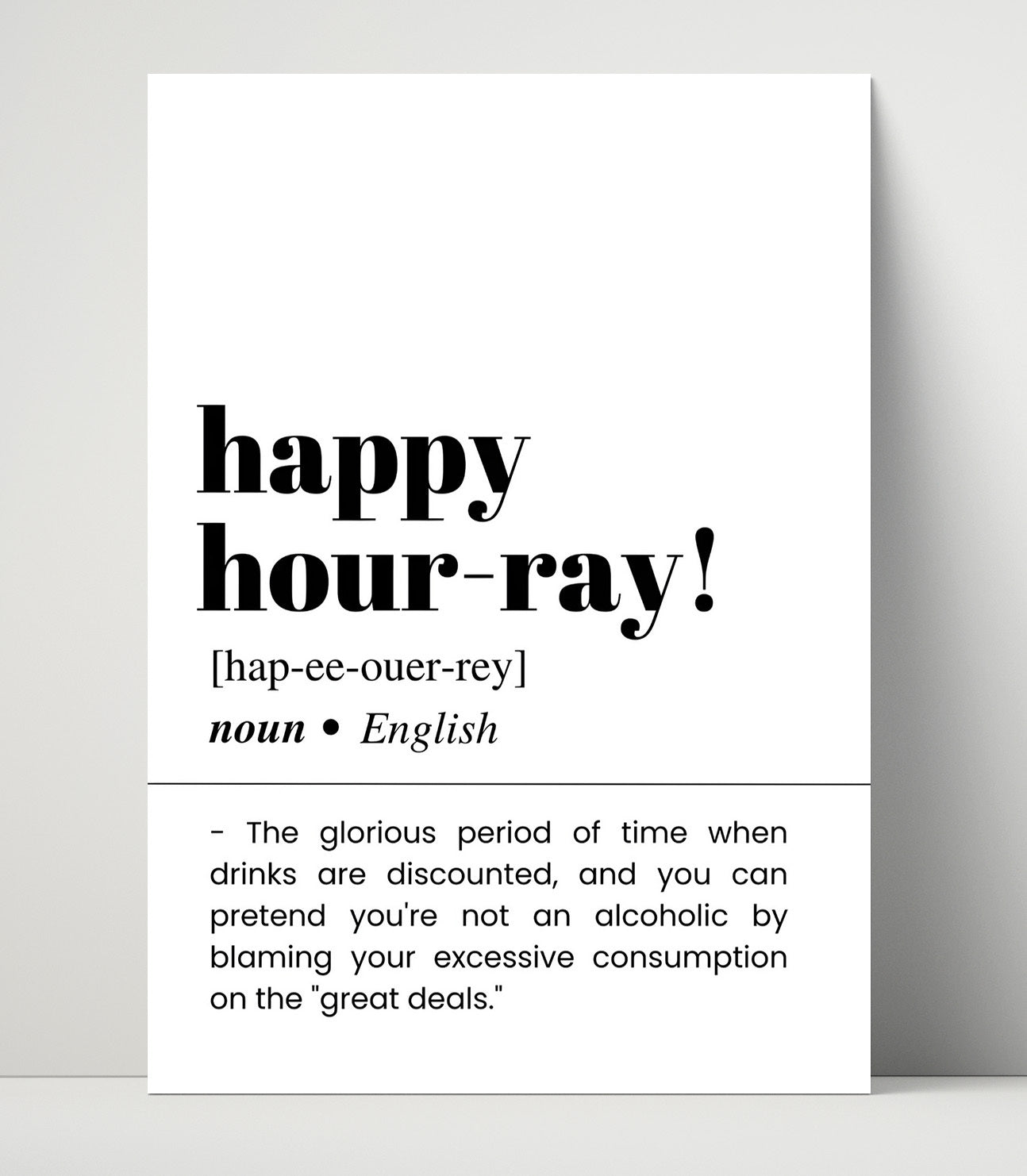 Happy Hour-Ray - Discounted Drinks - Unframed Print bar dictionary wall art