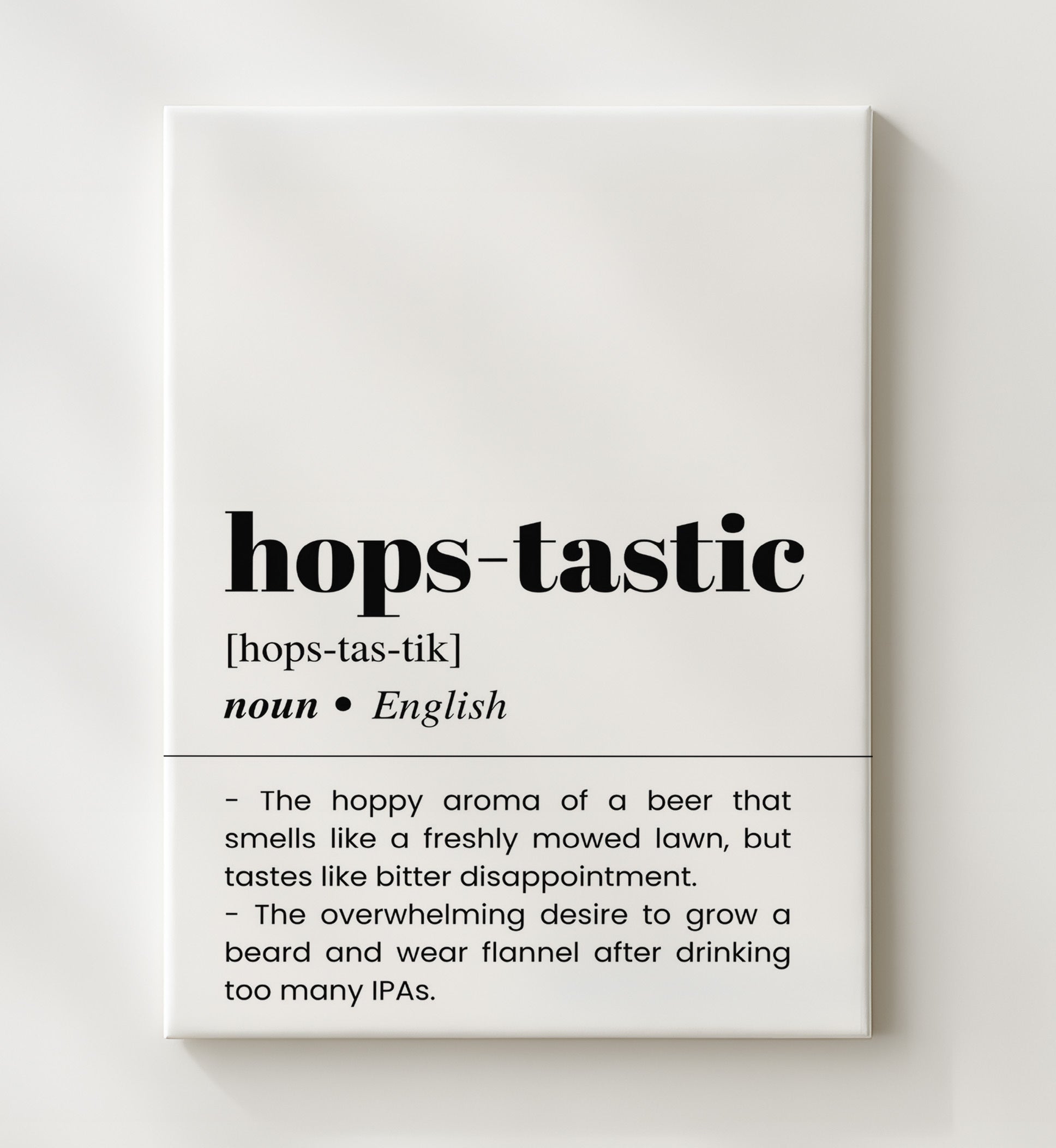 Hops-Tastic - Hop Lover - Canvas bar dictionary wall art