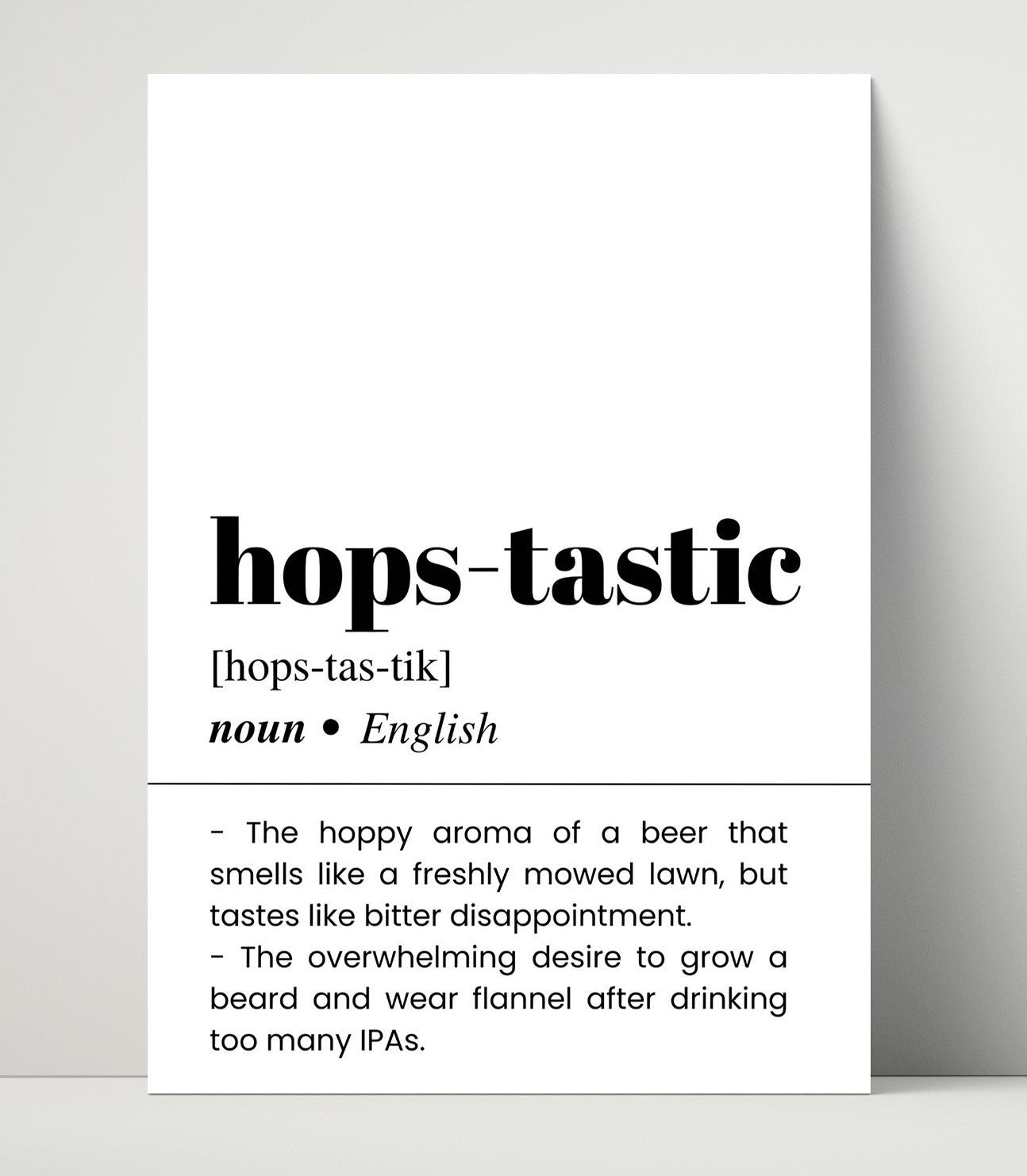Hops-Tastic - Hop Lover - Unframed Print bar dictionary wall art