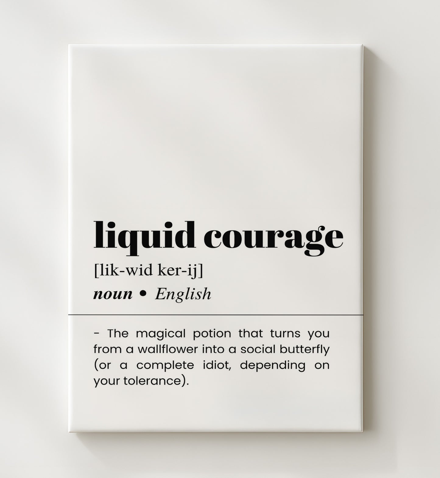 Liquid Courage - Social Butterfly - Canvas bar dictionary wall art