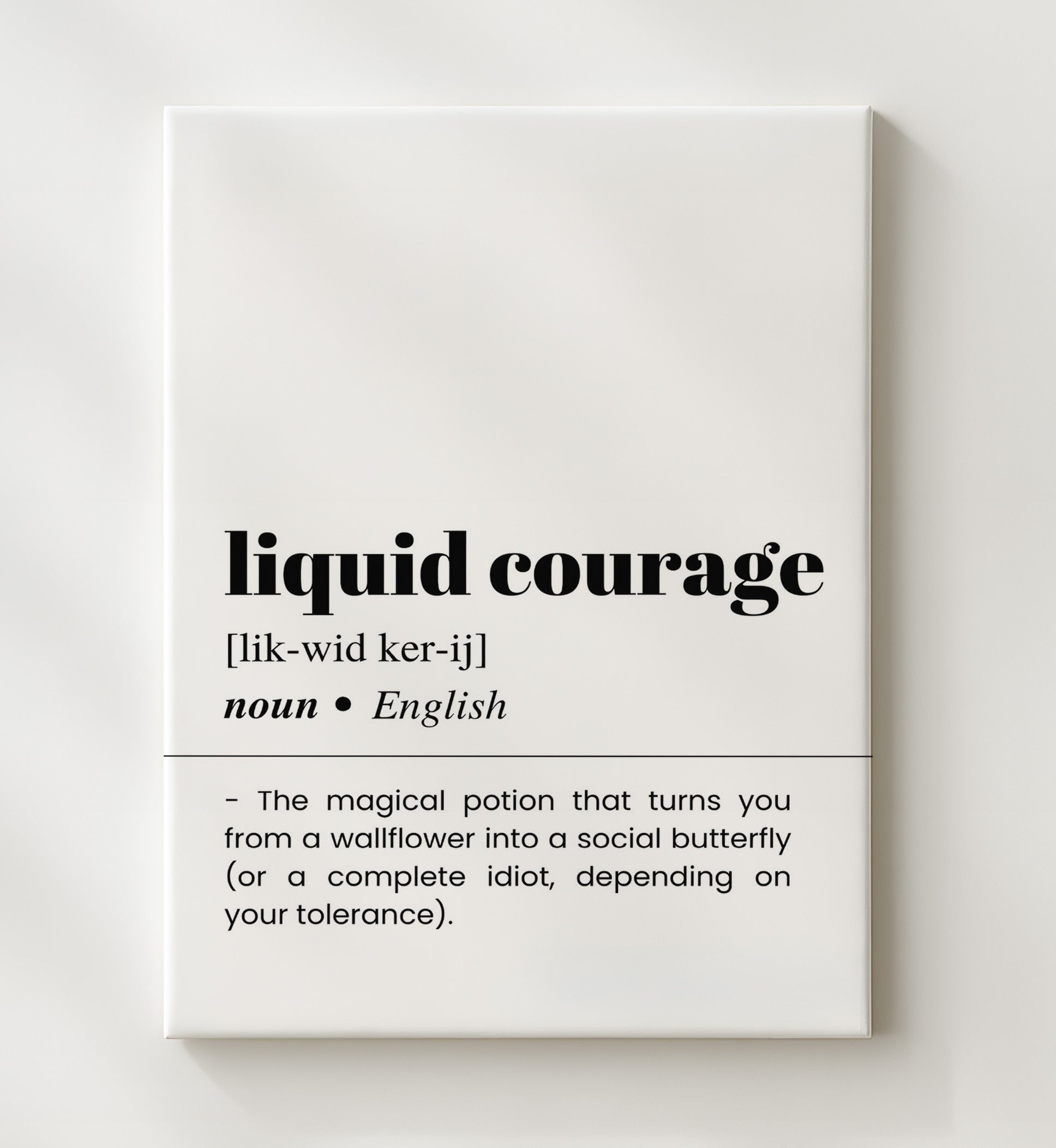 Liquid Courage - Social Butterfly - Canvas bar dictionary wall art